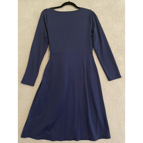 J Crew Womens Small Blue Knotted Dress Drapey Tie Waist H8993 Stretch Knit - Picture 3 of 6